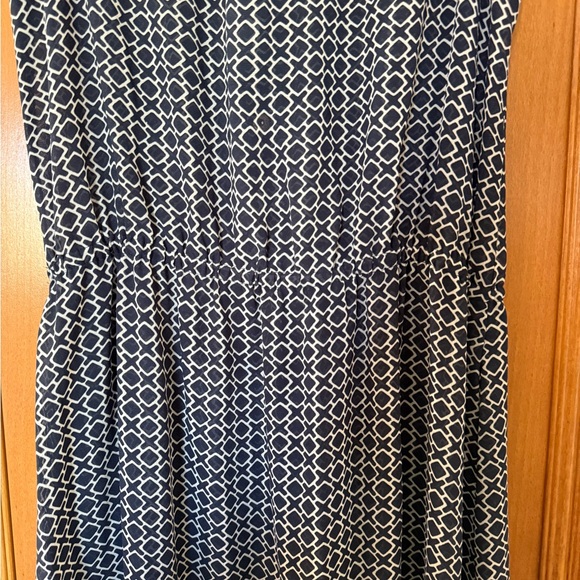 MICHAEL Michael Kors Navy Blue and White Button-Down Cover Up Maxi Dress - Picture 4 of 6